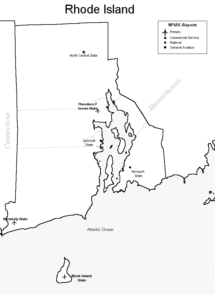 map of rhode island. rhode island airport map